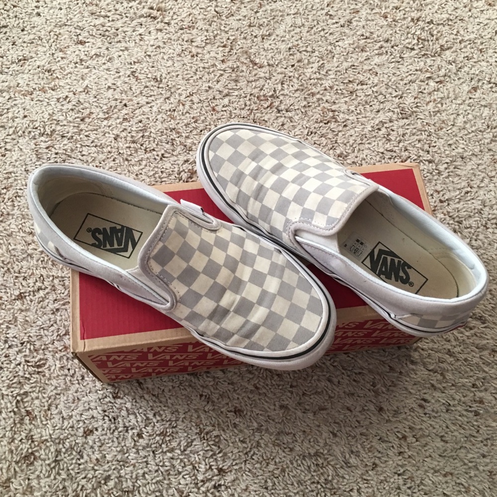 Grey checkered vans